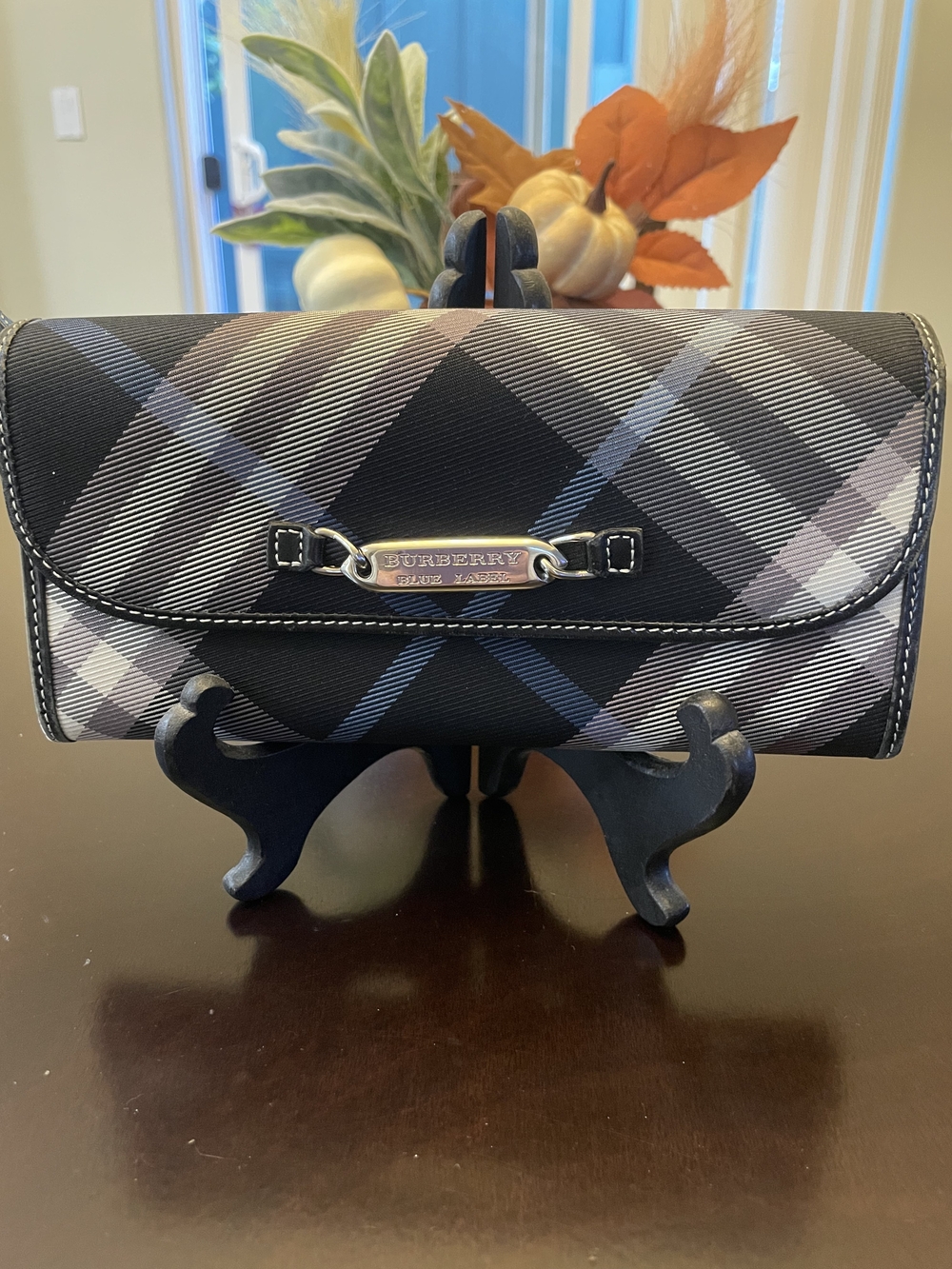 Burberry Blue Label Nova Check Plaid Continental Wallet